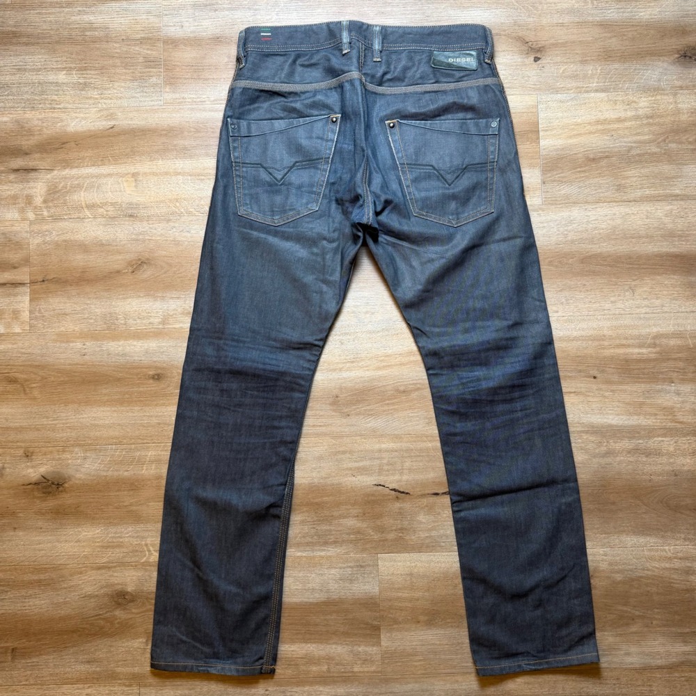 Diesel Krooley Jeans Mens 30x30 Dark Indigo Slim Carrot Fit Made in Italy 0088Z - Picture 3 of 14